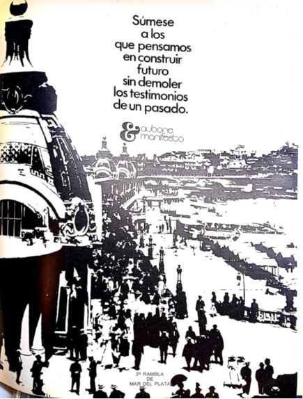 Este anuncio, publicado en el n&uacute;mero 116 de summa (septiembre de 1977) form&oacute; parte de la campa&ntilde;a &ldquo;Para salvar nuestro patrimonio arquitect&oacute;nico nacional&rdquo; organizada por la Revista summa llamaba a participar &ldquo;a quienes est&eacute;n convencidos de que [lugares, edificios o elementos varios de valor hist&oacute;rico] merecen ser preservados para enriquecer el futuro&rdquo;