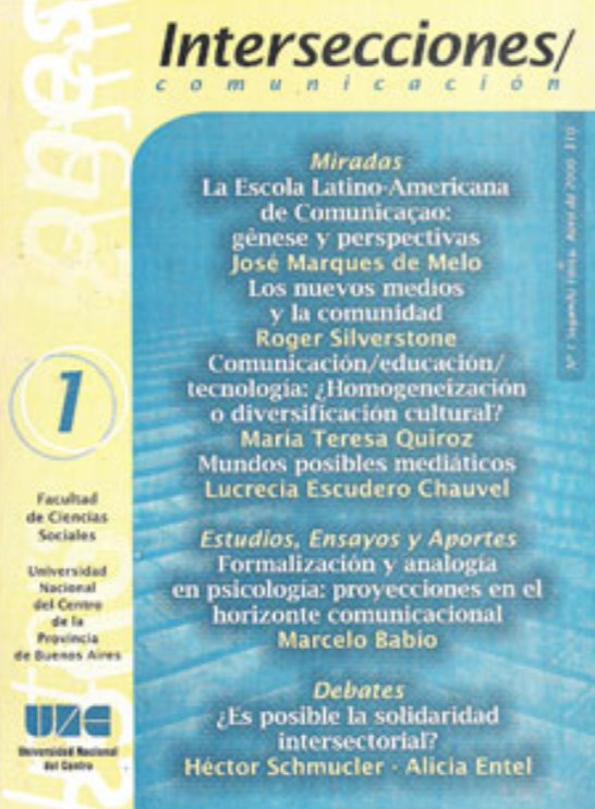 					Ver Vol. 1 Núm. 1 (2000): Intersecciones en Comunicación
				